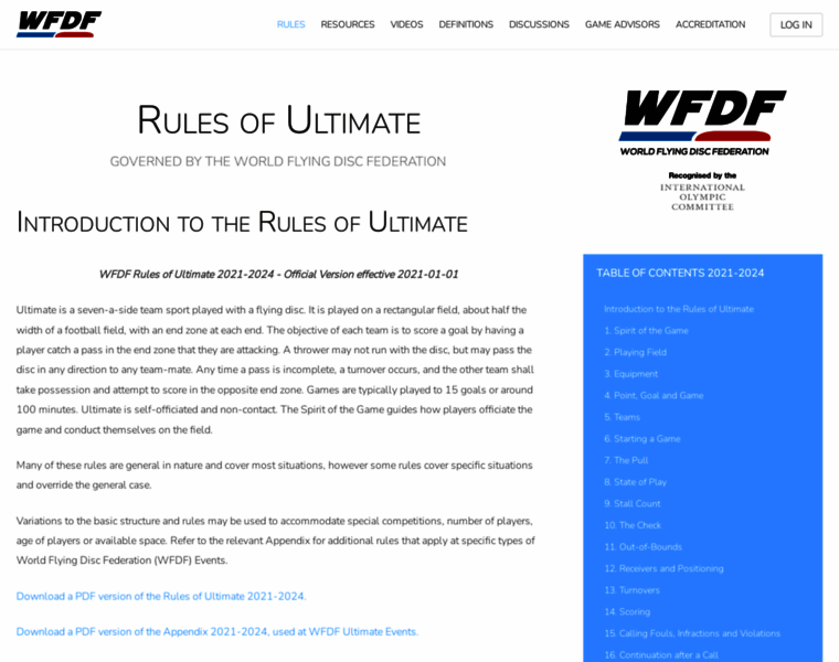 Rules.wfdf.org thumbnail