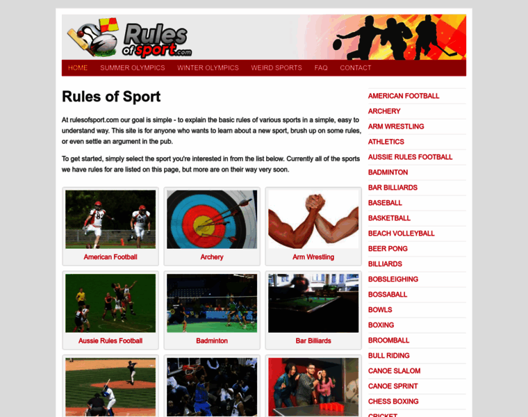 Rulesofsport.com thumbnail