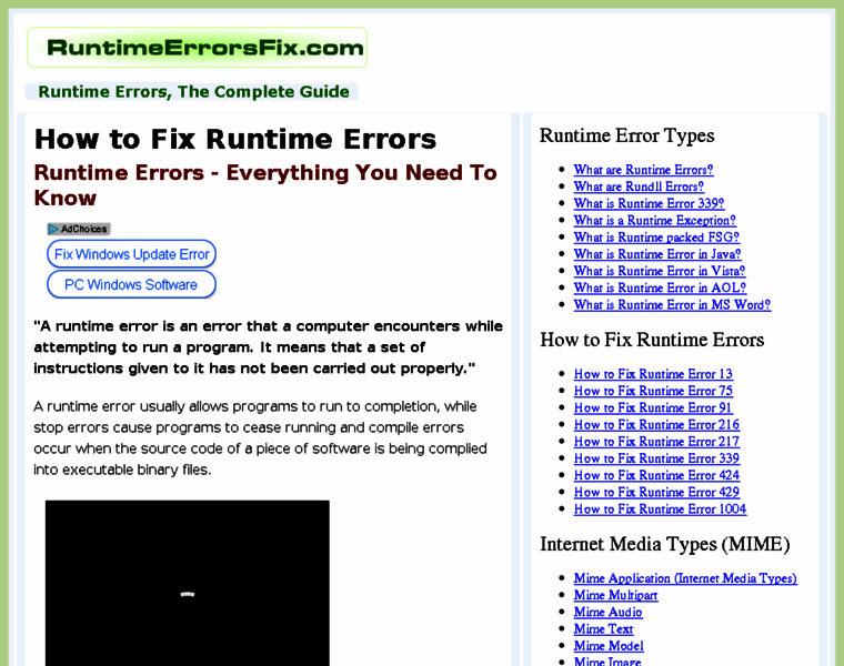 Runtimeerrorsfix.com thumbnail