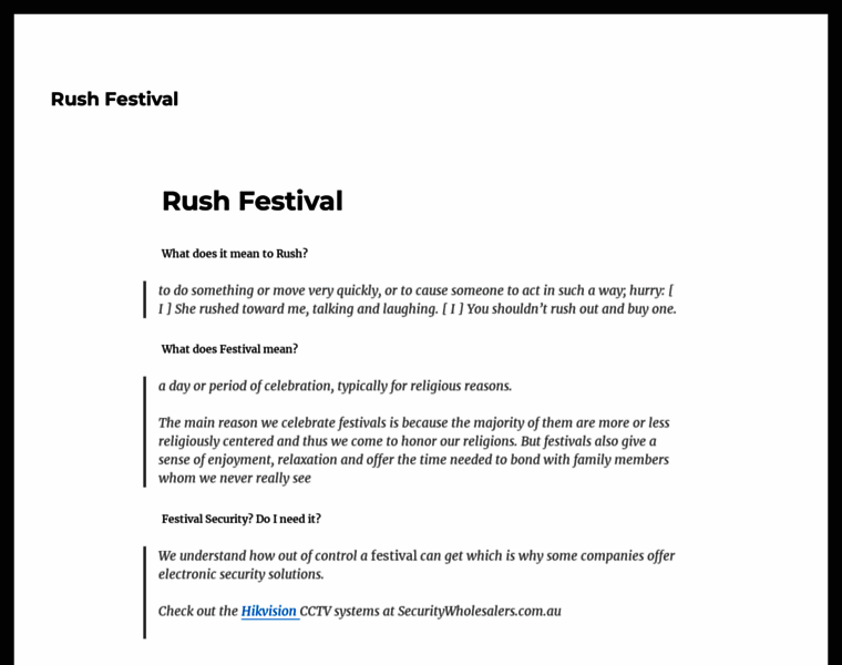Rushfestival.com.au thumbnail
