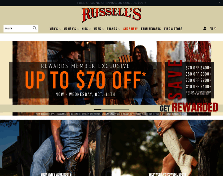 Russellswesternwear.com thumbnail