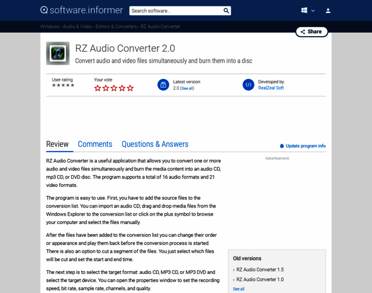 Rz-audio-converter.software.informer.com thumbnail