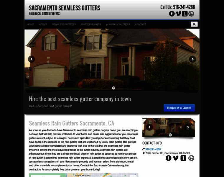 Sacramentoseamlessgutters.com thumbnail