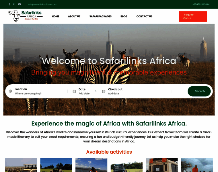 Safarilinksafrica.com thumbnail