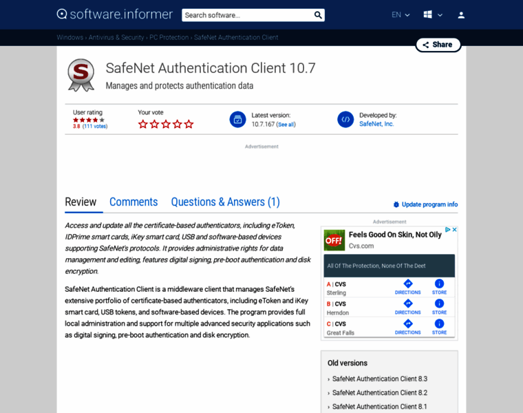 Safenet-authentication-client.software.informer.com thumbnail