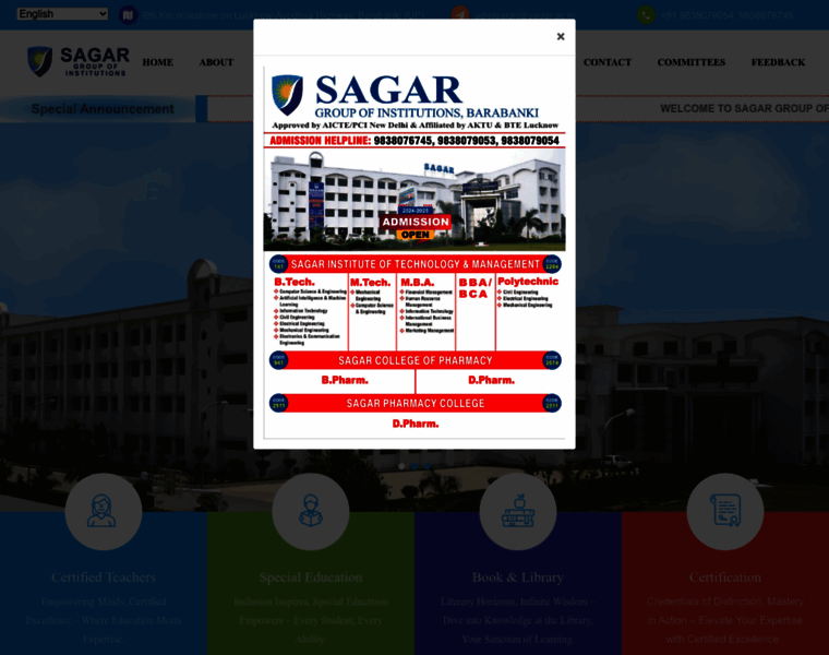 Sagar.ac.in thumbnail