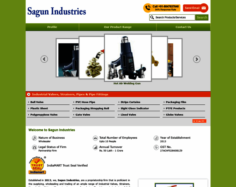 Sagunindustries.in thumbnail