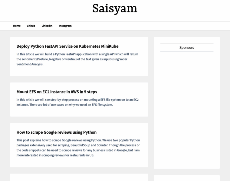 Saisyam.com thumbnail