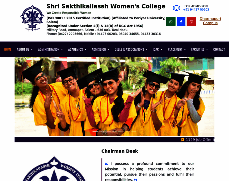 Sakthikailashcollege.org thumbnail