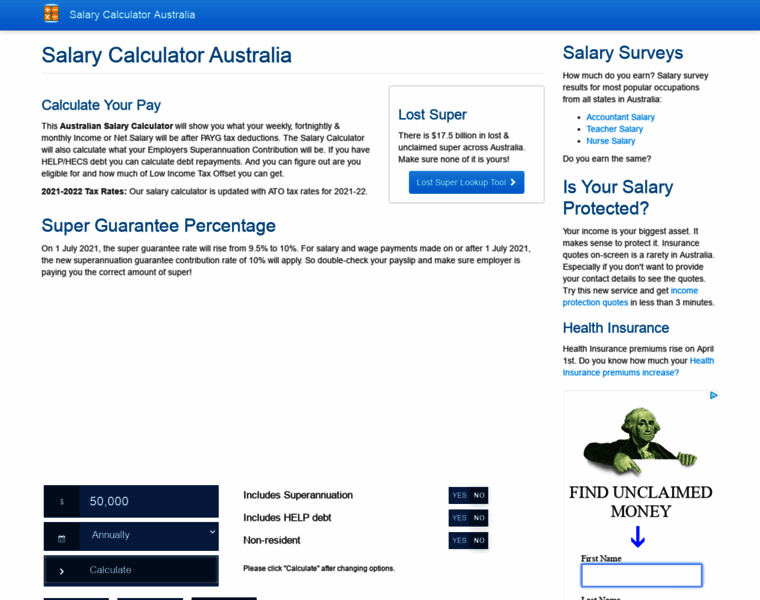 Salary.calculatorsaustralia.com.au thumbnail