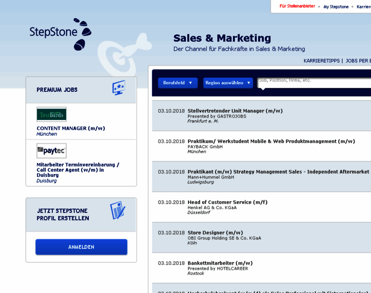 Sales-marketing-jobs.stepstone.de thumbnail
