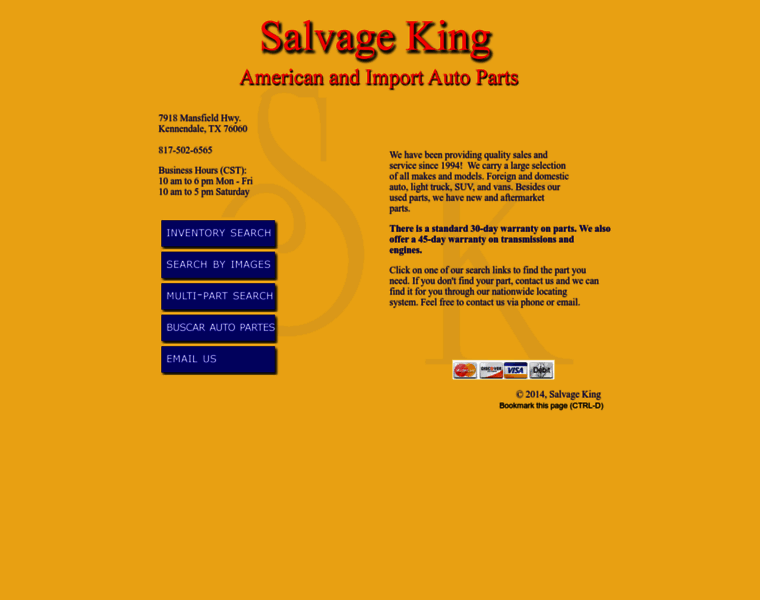 Salvagekingautoparts.com thumbnail