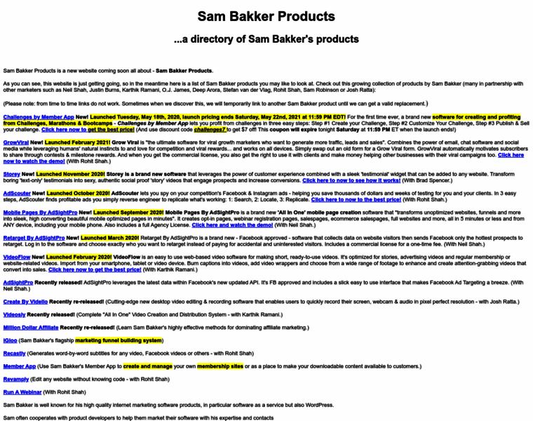Sambakkerproductsdirectory.com thumbnail