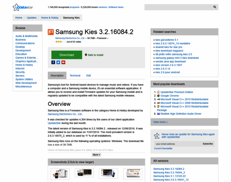 Samsung-kies.updatestar.com thumbnail
