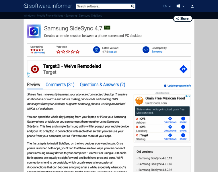 Samsung-sidesync.informer.com thumbnail
