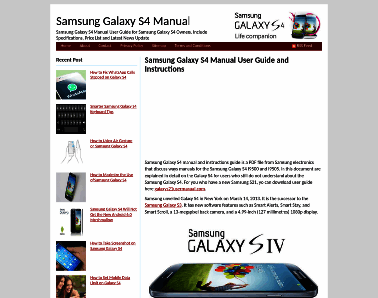 Samsunggalaxys4manual.com thumbnail