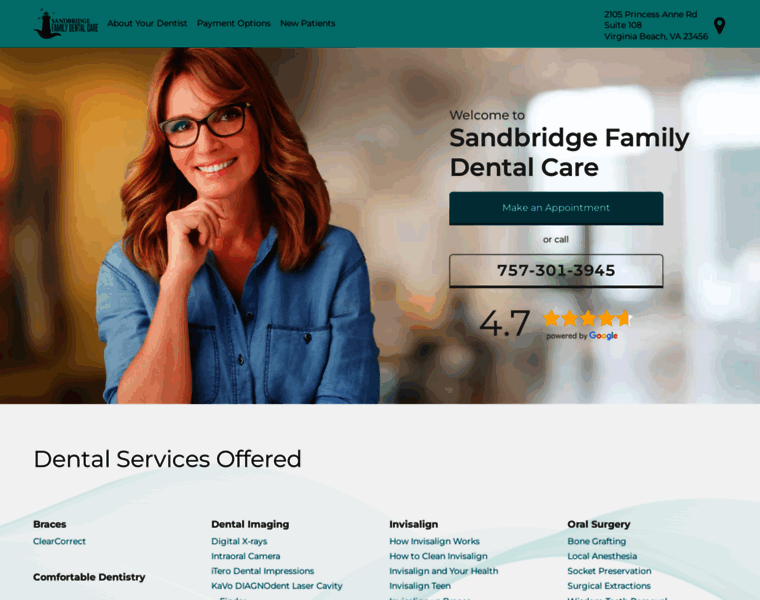 Sandbridgefamilydentalcare.com thumbnail