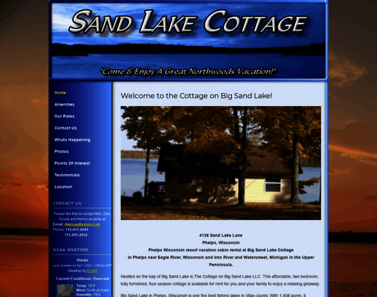 Sandlakecottage.com thumbnail