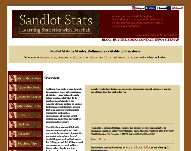 Sandlotstats.com thumbnail