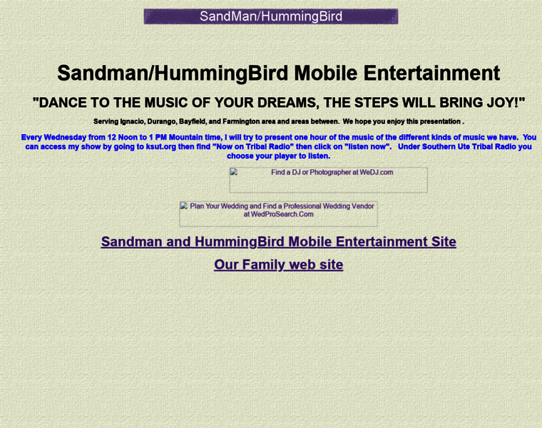 Sandmanhummingbird.com thumbnail