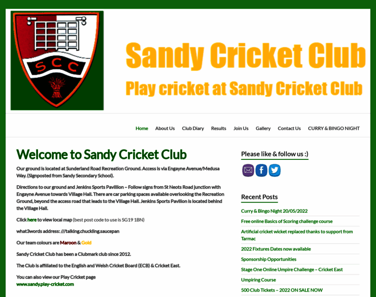 Sandycricketclub.co.uk thumbnail