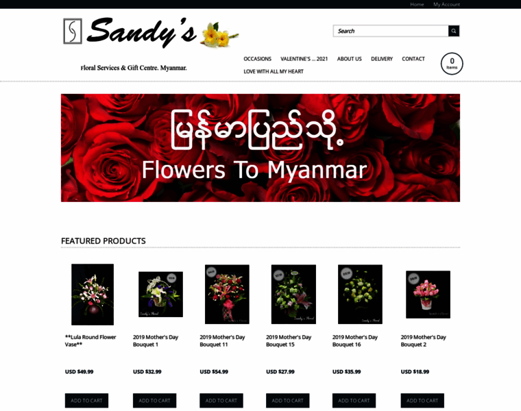 Sandysfloralmyanmar.com thumbnail