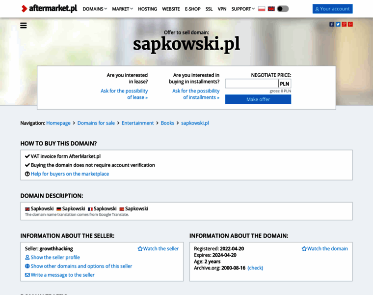 Sapkowski.pl thumbnail