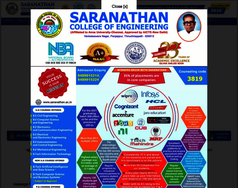 Saranathan.ac.in thumbnail