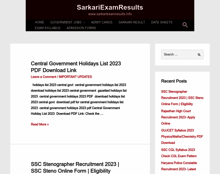 Sarkariexamresults.info thumbnail
