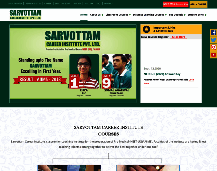 Sarvottamcareerinstitute.com thumbnail