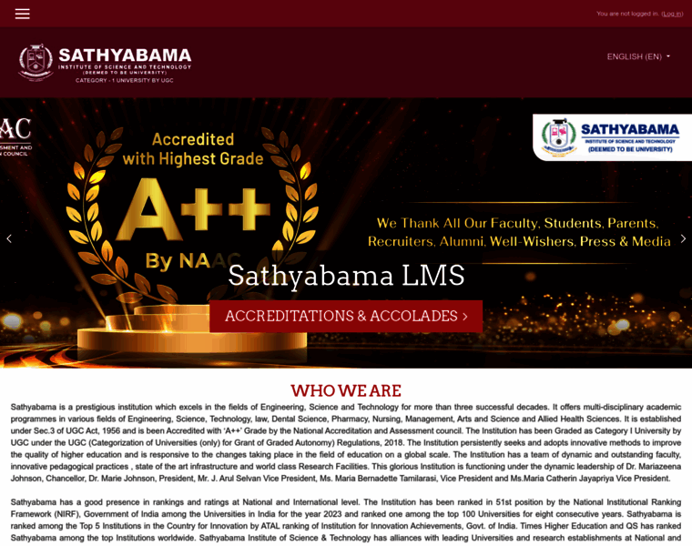 Sathyabama.cognibot.in thumbnail