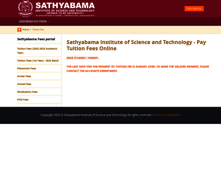 Sathyabamauniversity.ac.in thumbnail