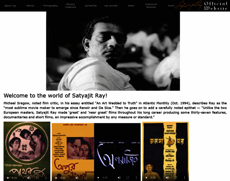 Satyajitrayworld.org thumbnail