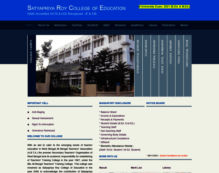 Satyapriyaroycollege.in thumbnail