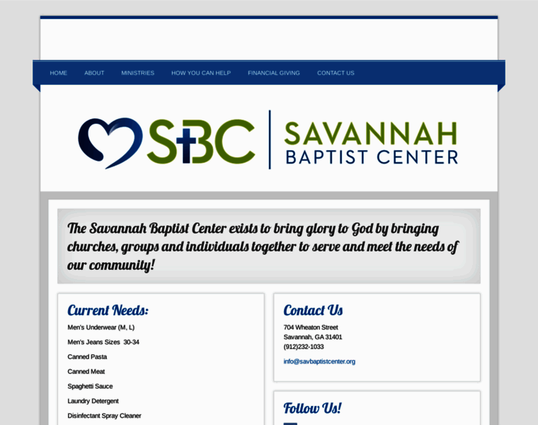 Savbaptistcenter.org thumbnail
