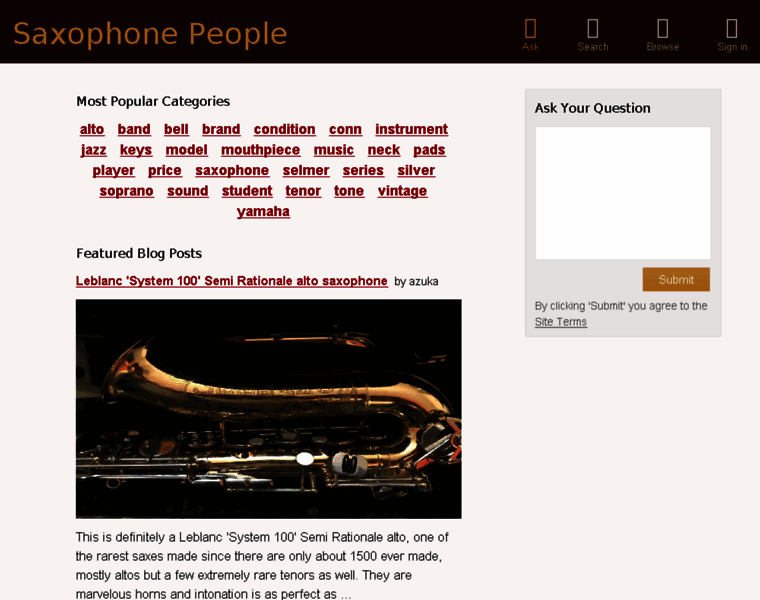 Saxophonepeople.com thumbnail
