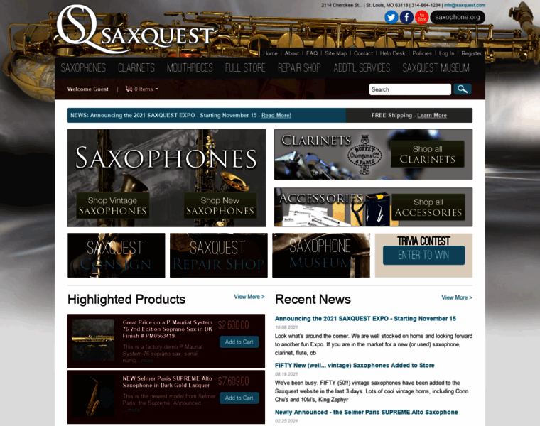 Saxquest.com thumbnail