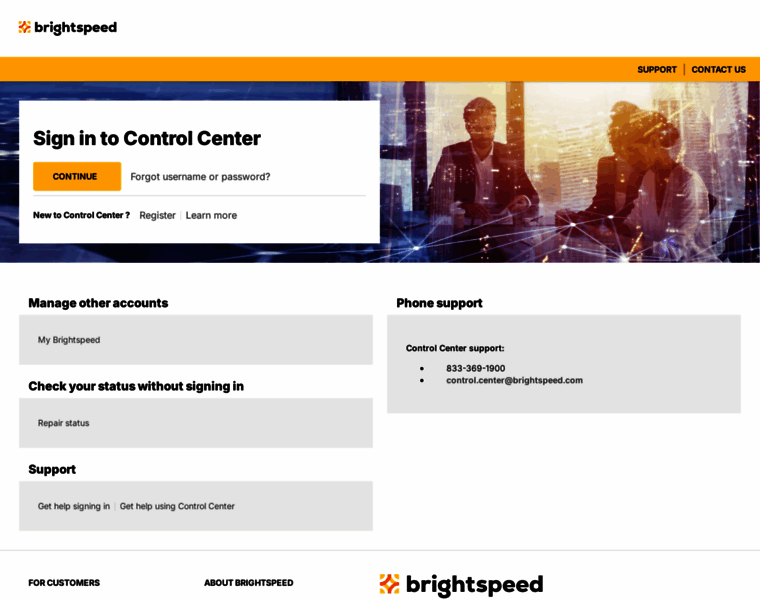 sbcontrolcenter.centurylink.com at WI. Brightspeed Portal : Sign In