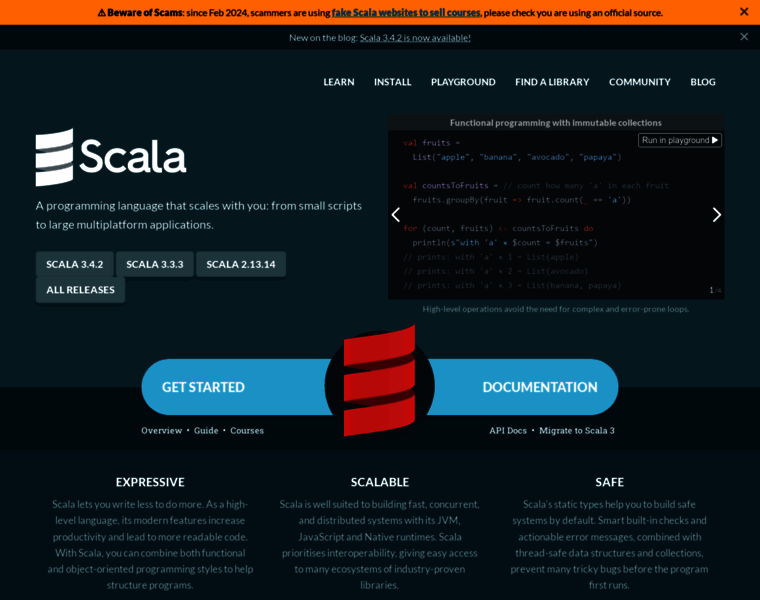 Scala-lang.org thumbnail