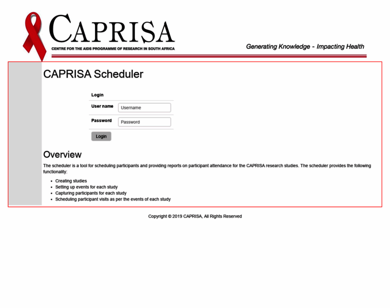 Scheduler.caprisa.org thumbnail