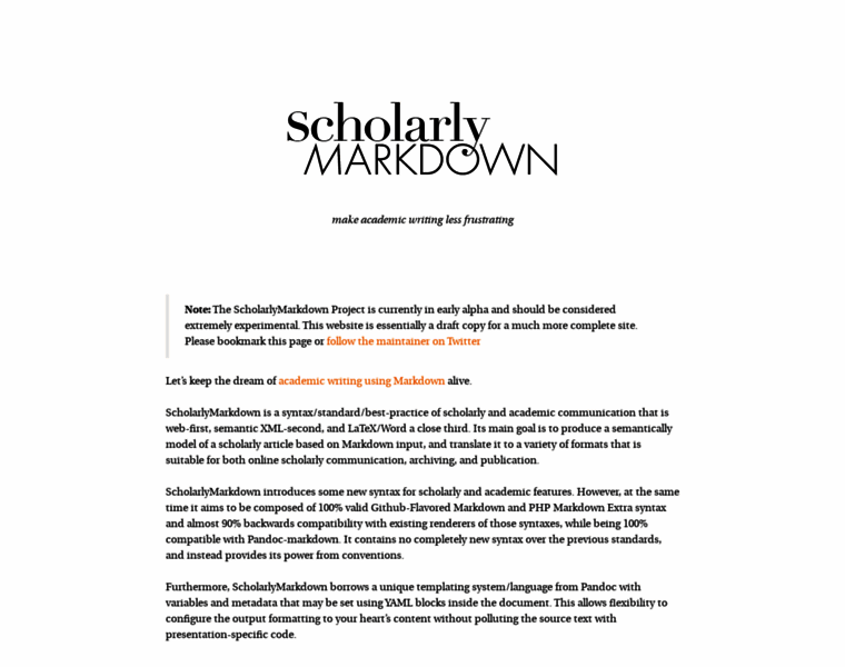 Scholarlymarkdown.com thumbnail