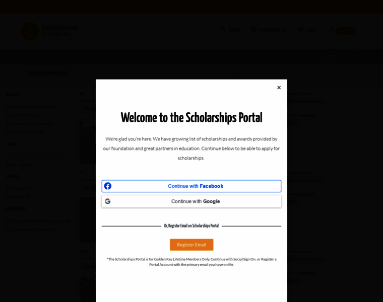 Scholarships.goldenkey.org thumbnail