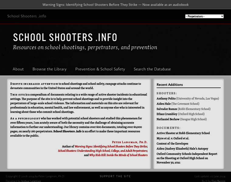 Schoolshooters.info thumbnail