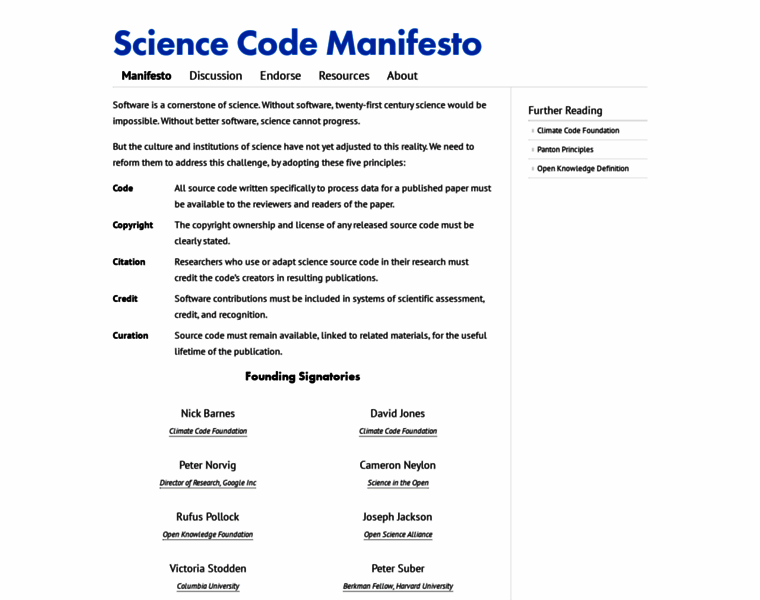 Sciencecodemanifesto.org thumbnail
