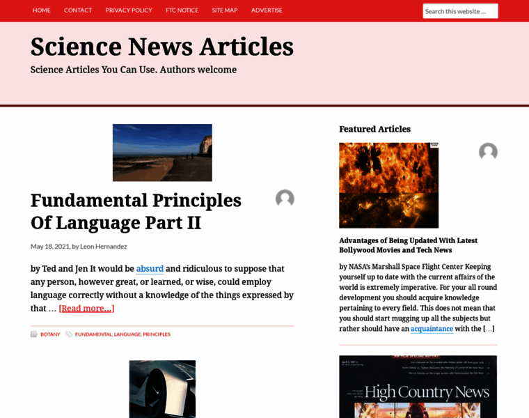 Sciencenewsarticles.org thumbnail
