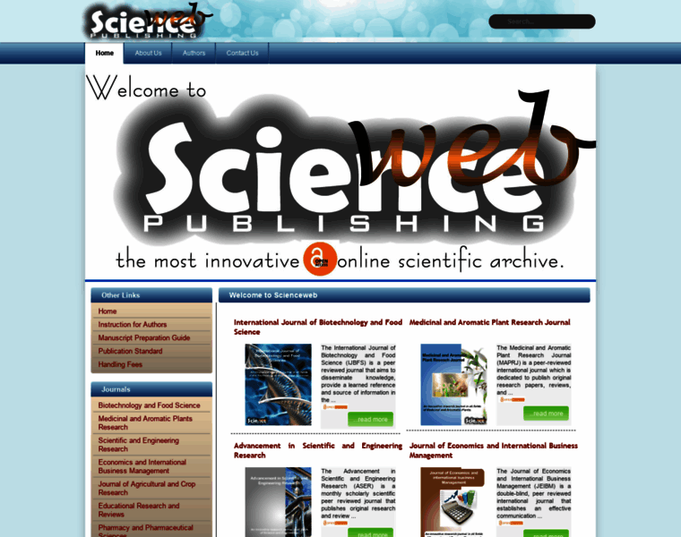 Sciencewebpublishing.net thumbnail