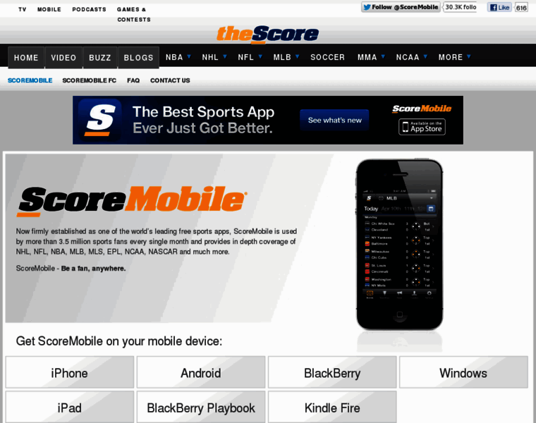 Scoremobile.com thumbnail
