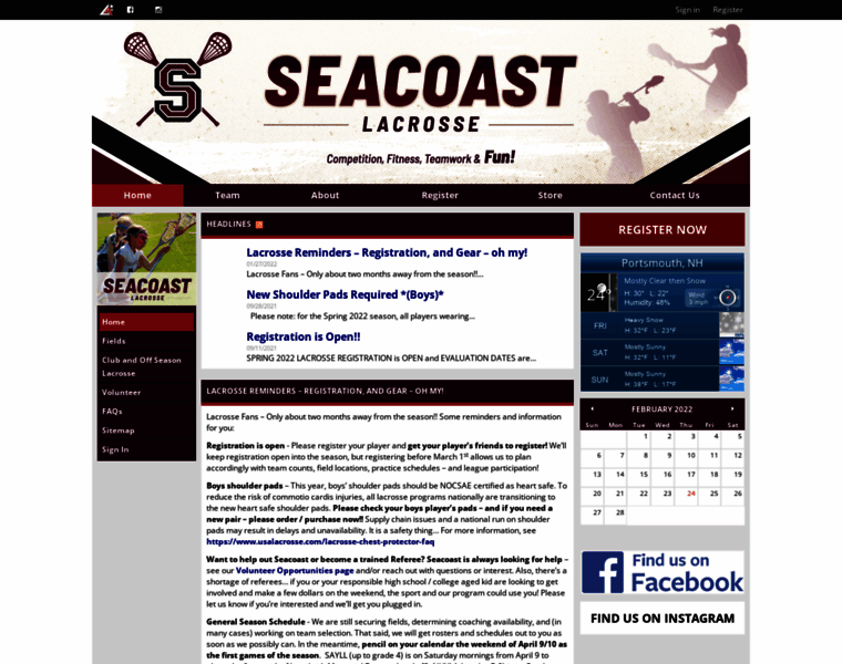 Seacoastlacrosse.net thumbnail