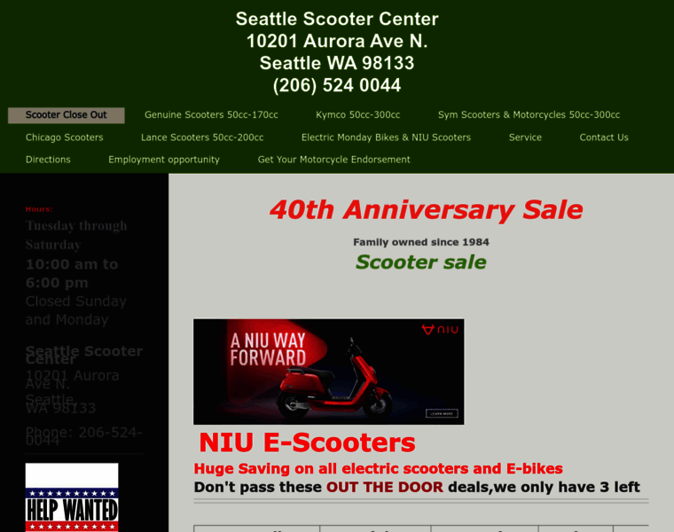 Seattlescootercenter.com thumbnail