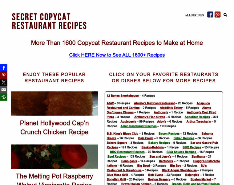 Secretcopycatrestaurantrecipes.com thumbnail